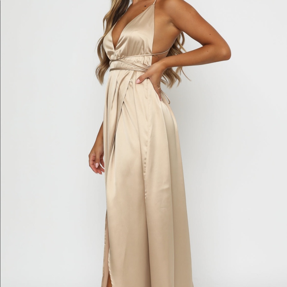 Champagne silk dress